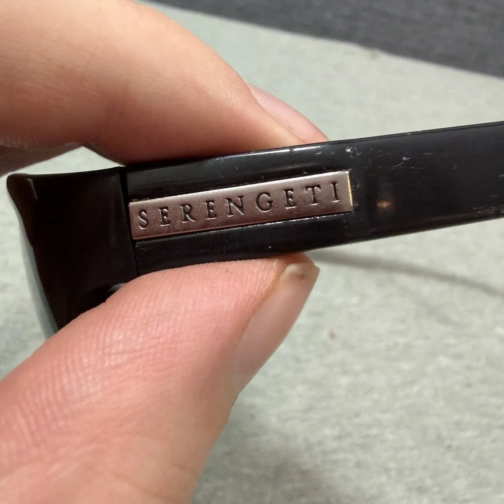 Serengeti Sunglasses Coppa 7249 Black Polarized Brown Lens Italy Rare Rectangle